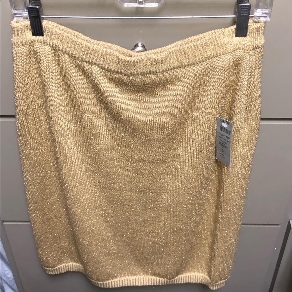 Cache gold sparkle skirt l